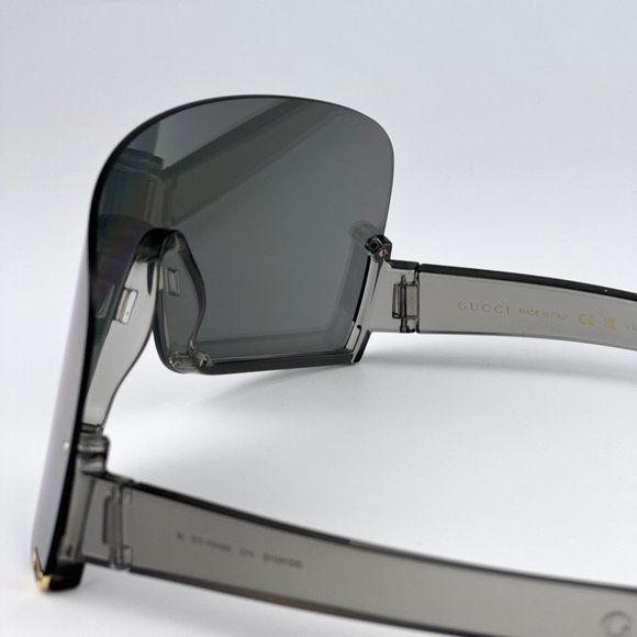 NEW Gucci GG1631S 013 Transparent Grey Multilayer Silver Shield Unisex Sunglasse - Picture 9 of 11